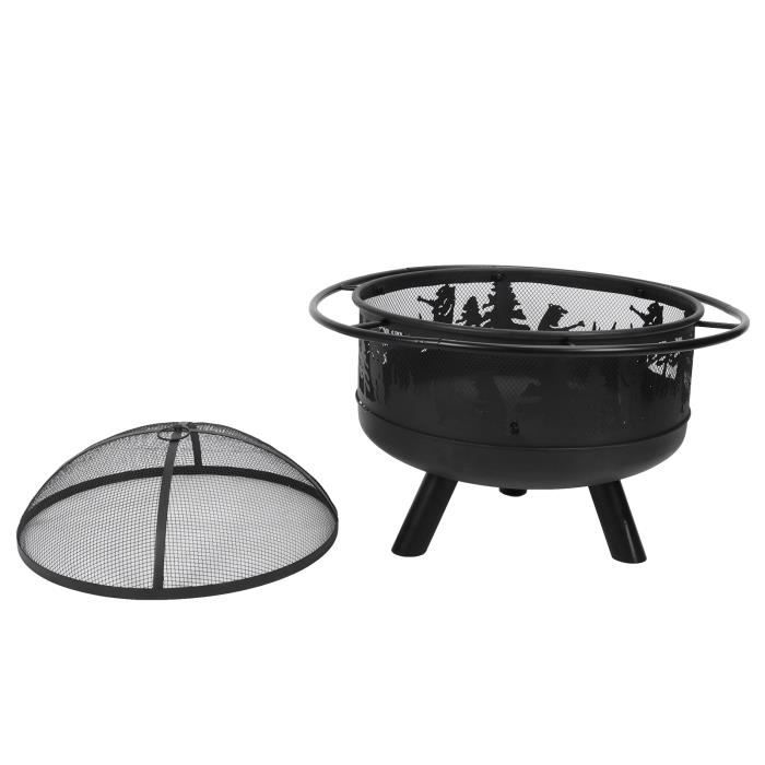 Brasero Jardin Harbour Housewares 60 Cm - Foyer Acier Fonte Pour Extérieur, Patio Et Camping