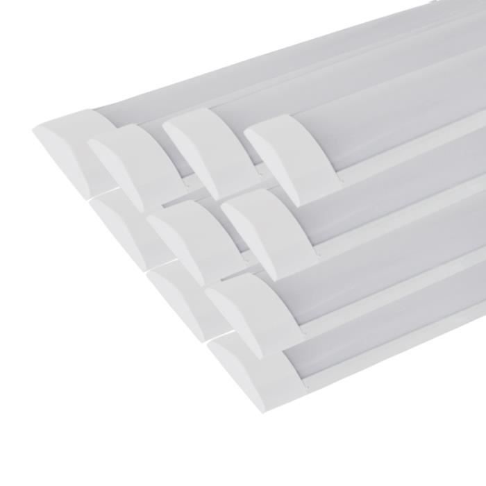 Pack De 4 Réglettes LED 120 Cm - 48W, Blanc Froid 6000K-8000K - 4800 Lumens - Pour Garage, Atelier, Bureau