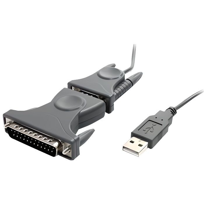 Câble adaptateur USB vers port série DB9 - Câble adaptateur USB vers port série DB9 - DB25 avec adaptateur DB9 DB25 - ICUSB232DB25