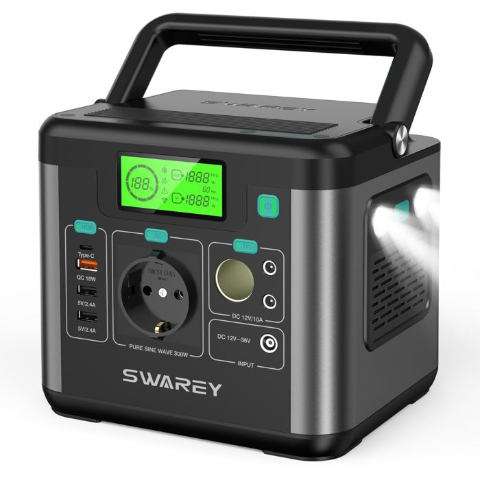 SWAREY 240Wh 75000mAh G&eacute;n&eacute;rateur D&Eacute;nergie Portable Inverseur DC/AC/USB Charg&eacute; Panneau Solaire/Prise Groupe &Eacute;lectrog&egrave;ne Sauvegarde Camping 