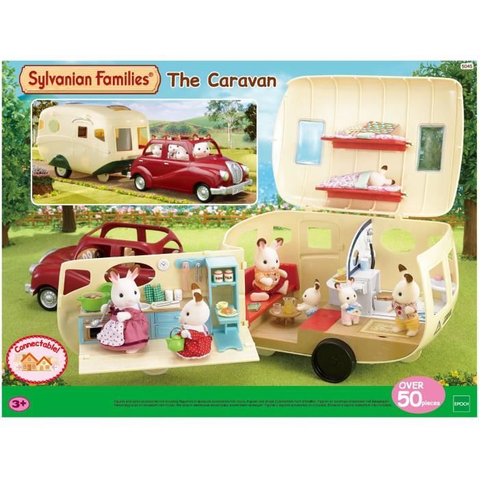 figurines miniatures - sylvanian families - 5045 - la caravane