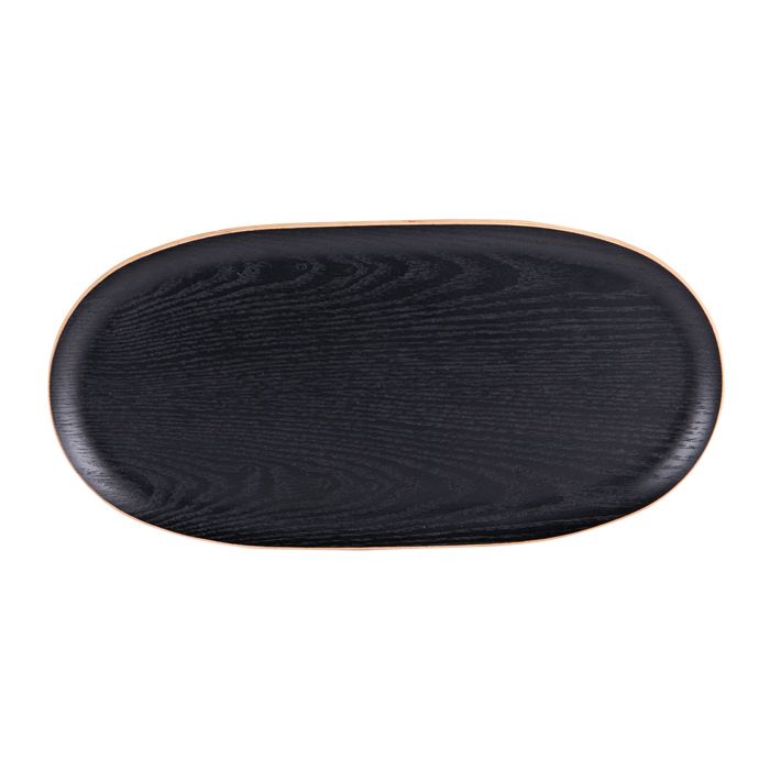 Plateau ovale bois noir 31x15 cm - Table Passion Plateau ovale bois noir 31x15 cm - Table Passion