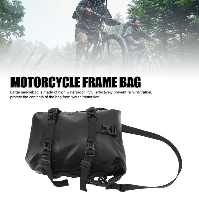 Sacoche Arrière Pour Moto - Taille 31x17x20 Cm - Cuir PU - Fermeture Éclair - Neuf