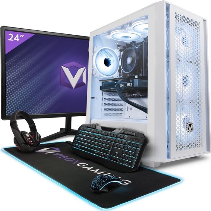 Vibox V-24 PC Gamer – 23 Écran – AMD Ryzen 5 5500 – GTX 1650 4Go – 16Go RAM – 1To SSD – Win11 – WiFi