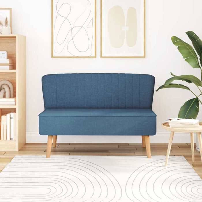 vidaXL Canapé 117 x 55 5 x 77 cm Tissu Bleu