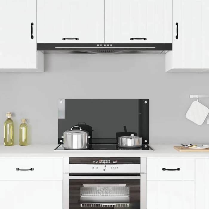vidaXL Dosseret de Cuisine Carrelage Mural Décoration Protection Anti-éclaboussures Résistant aux Rayures Noir 80x40 cm 249484