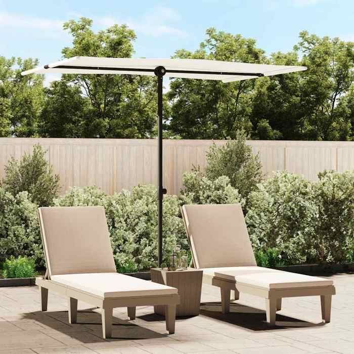 vidaXL Parasol de jardin 2x1 5 sable - vue 2
