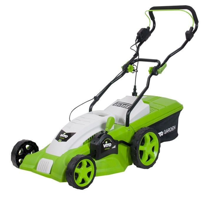 Tondeuse electrique 1800W VITOGARDEN Moteur induction Coupe 42 cm - 3 hauteurs de coupe - bac 50L
