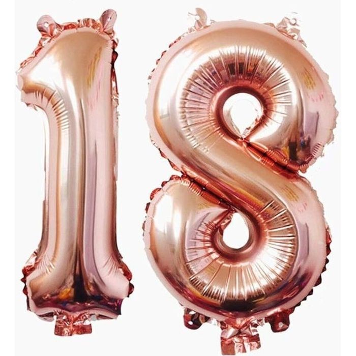 Fete Ballons D Helium Foil No 18 40 Pouces Articles De Ballon 18 Ans Pour Anniversaire De Mariage Decoration Rose Gold Cdiscount Maison