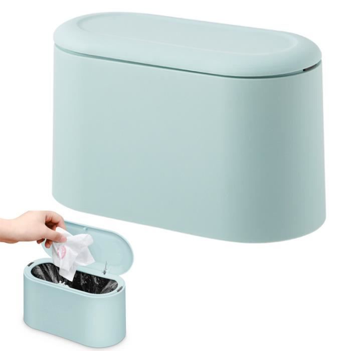 Prullenbak De Table Avec Couvercle, Mini Prullenbak Avec Bouton Poussoir Poubelle Cosmetique De Salle De Bain Pour La Maison Le Bureau La Voiture