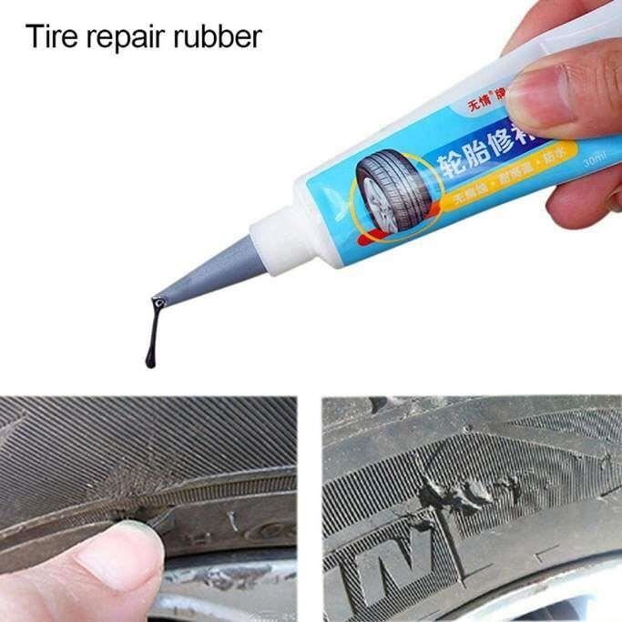 Réparation de pneus en caoutchouc Réparation de colle Fissures de pneu  Léger Opération facile Portable Adhésif fort Compatible avec