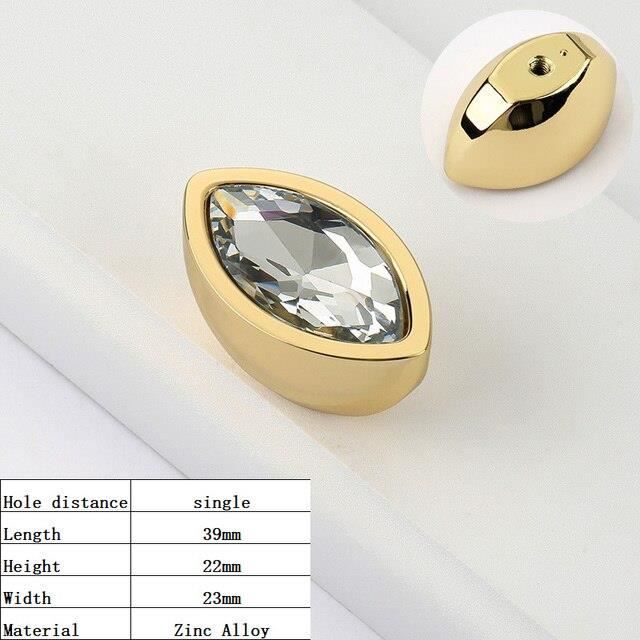Bouton de tirage en laiton pour porte en verre