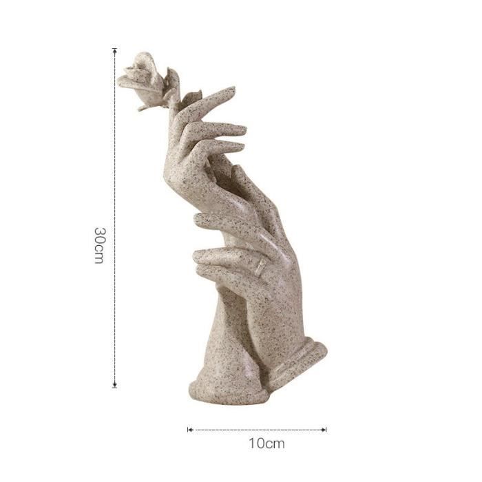 Sculpture Décorative Moderne En Résine - Statue Abstraite Minimaliste Dorée 27x10x10 Cm - Décoration Salon, Bureau, Chambre - 2