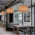 1Pcs Lustre en Bambou de Jardin Américain Style Nouvelle Arrivée Restaurant Café Bar Salon L'éclairage Rotin Lampe-1
