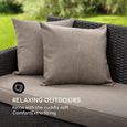 Blumfeldt Titania Pillow Coussin d´extérieur extra-doux pour salon de jardin - polyester tressé résistant aux intempéries - marron-1