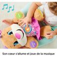 Fisher-Price la sœur de Puppy Eveil Progressif jouet bébé, peluche interactive, plus de 50 chansons et 3 niveaux, version française-1