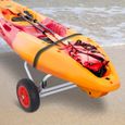 Chariot sit on top kayak chariot de transport pliable pour bateaux canoë ou kayak charge max. 60 Kg alu. mousse antidérapante-1