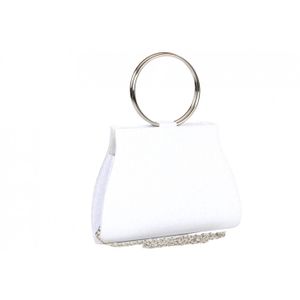 Pochette De Soirée Vintage – Blanc – Imitation Cuir – Sac Femme (occasion)