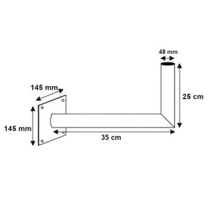 Bras Coude Déport 250 Mm Diamètre 40mm Hauteur 280 Mm Support