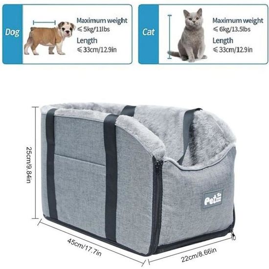 Siège Auto Pour Chat, Siège Auto Pour Petit Chien, Sac De Voiture Souple Réglable Antidérapant Pour Chien, Lit De Transport Respirant Polyvalent, Sac De Voyage Pour Chien, Fournitures Pour Animaux De