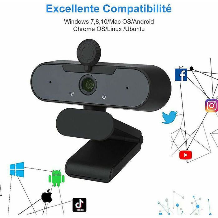 Lot De 2 Webcams Full HD 1080P Avec Microphone - Caméra Pour PC Sous Windows 10