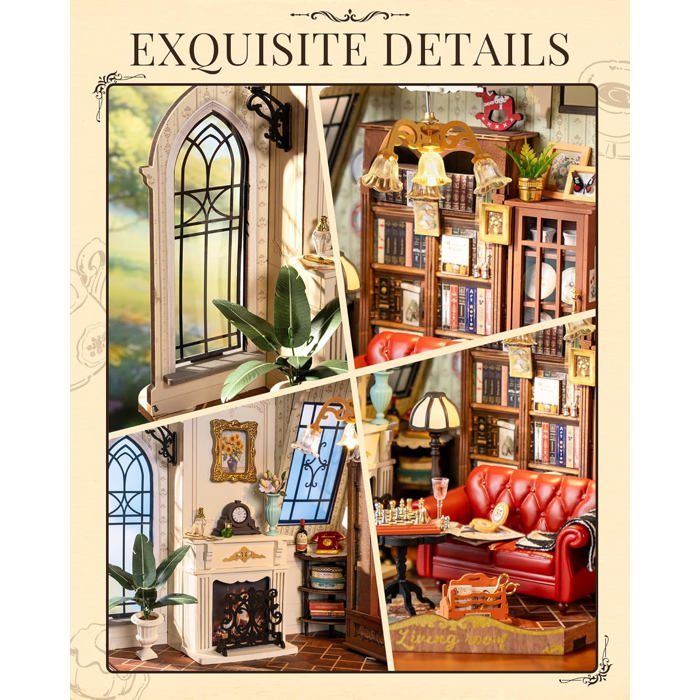 ZERONE meubles de maison de poupée Armoire de maison de poupée, échelle