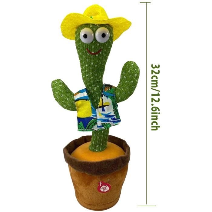 Dancing Cactus, Jouet Électronique en Peluche Qui Répète Ce Que Vous Dites  Et Chante, Cactus Qui Chante Et Danse