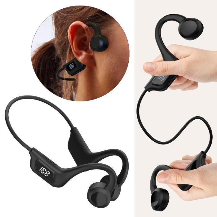 Casque Conduction Osseuse Bluetooth - Écouteurs Ouverts Sport - Étanches, Léger, Charge Magnétique