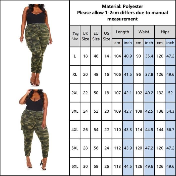Grande taille - Pantalon cargo à imprimé camouflage