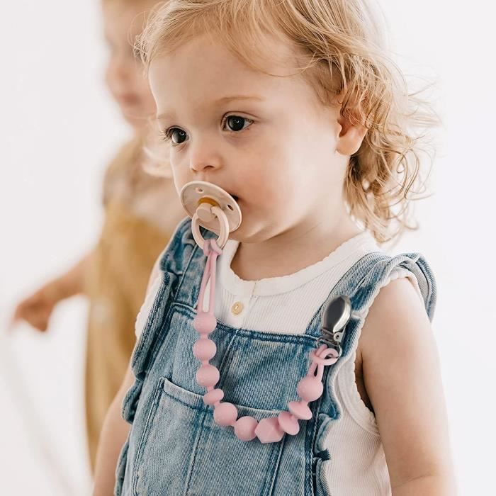 Lot De 2 Attaches Sucette Pour Bébé - Sangle Souple Avec Clip, Motif Animaux, Universel, Sans BPA, Cadeau Naissance - 9