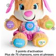 Fisher-Price la sœur de Puppy Eveil Progressif jouet bébé, peluche interactive, plus de 50 chansons et 3 niveaux, version française-2