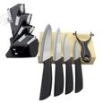 SWISSANT® Set de Couteau en Céramique-Porte Couteaux de Cuisine+4pcs Couteaux+Eplucheur Noir-2