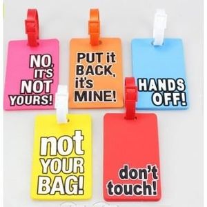 Kwmobile Étiquette Bagage Valise 'Don't Touch My Baggage' - Tag Silicone Humoristique Avec Carte Identité Nom Adresse Téléphone