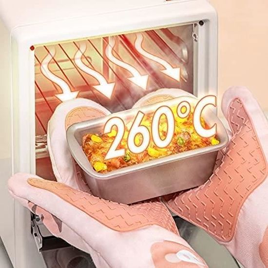 Gant De Cuisine Four AVANA Gants De Four En Silicone - Résistants à La Chaleur Jusqu A 350 C Maniques Gants De Cuisine Antiderapants Rouge Gant Four Silicone
