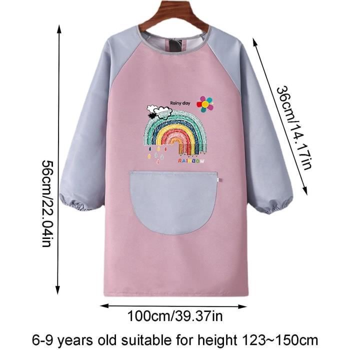 ONET Tablier Peinture Enfant – Manches Longues, Polyester, 90 Cm, 12-16 Ans
