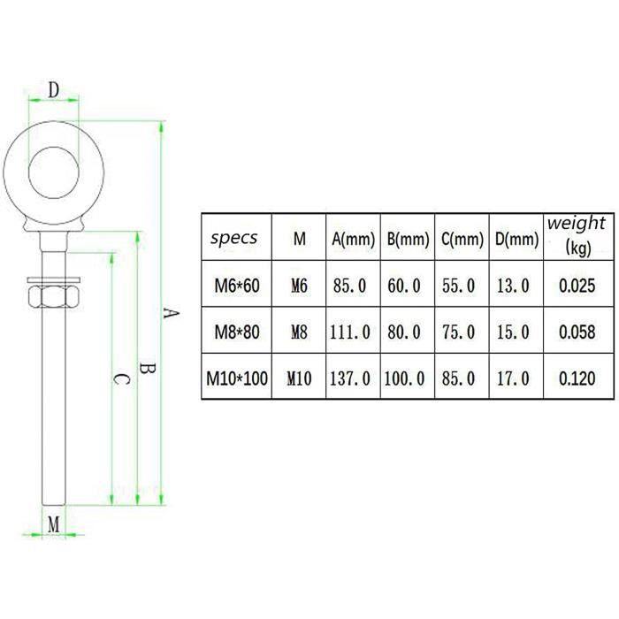 6 Anneaux Pivotants M6 En Acier Inoxydable 304 - Double Œil, Rotation 360° - Pour Balançoires, Cordes, Épandeurs