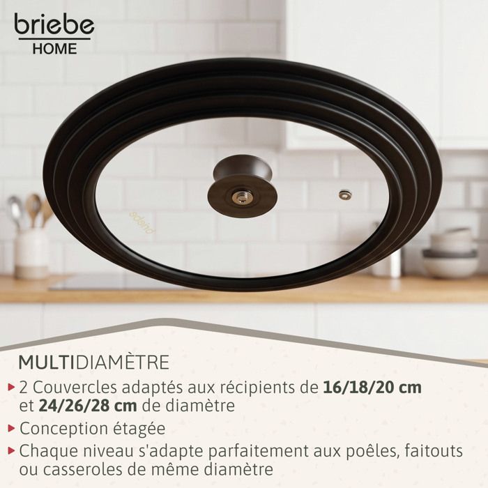 Couvercle Poêle Casserole Four Lave-vaisselle Couvercle En Verre Trempé 27,9 Cm - Pour Casseroles/poêles, Passe Au Four (jusqu'à 204°C) Et Au Lave-vaisselle, Aération Vapeur
