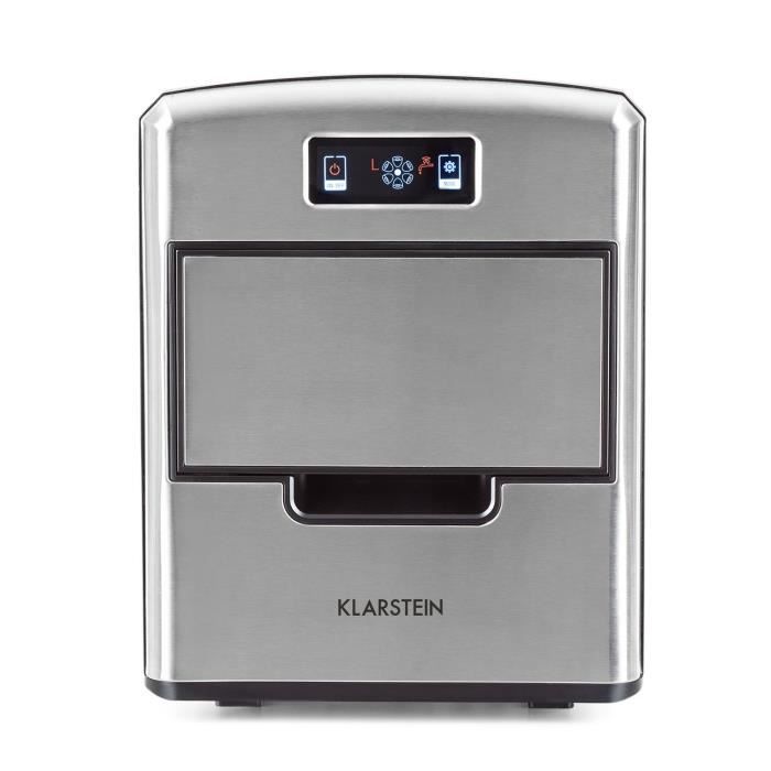 Klarstein Eiszeit Crush Machine à glaçons 18kg/24h 2 tailles de cubes -  Argent