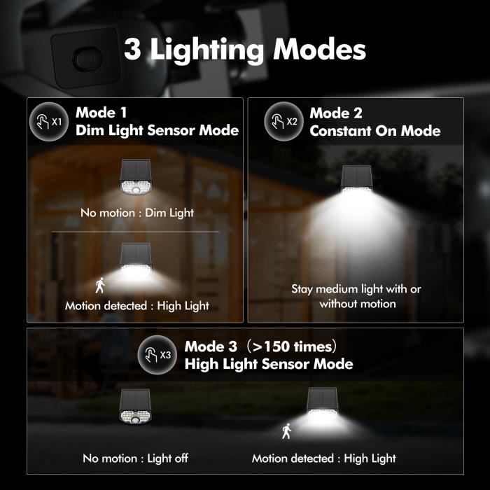 4 Pack 30 LED】Spot Solaire Extérieur, Lampes Solaires Etanche IP67 Projecteur  Solaire Réglable avec Panneau
