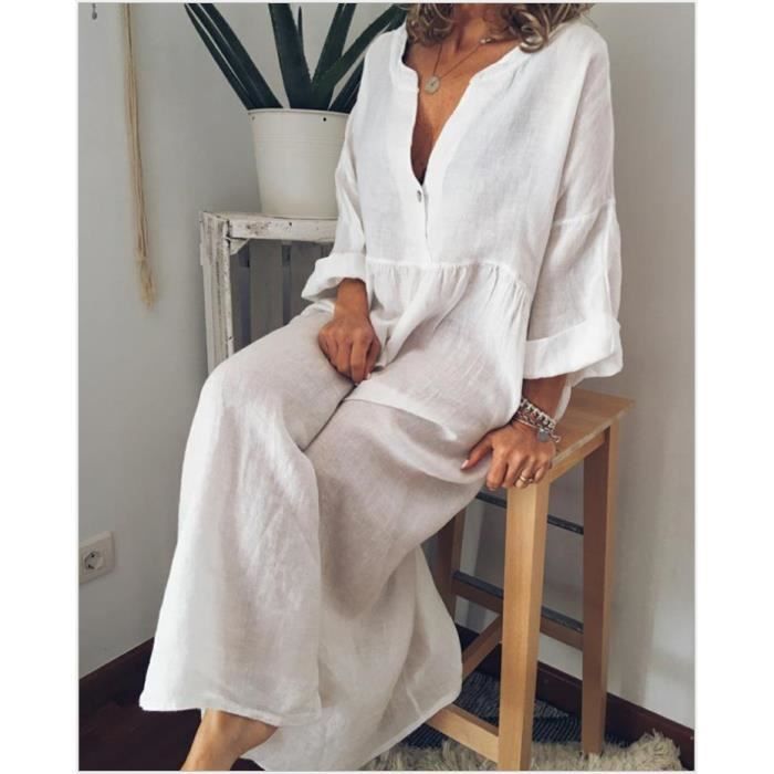 Robe longue lin hotsell beige