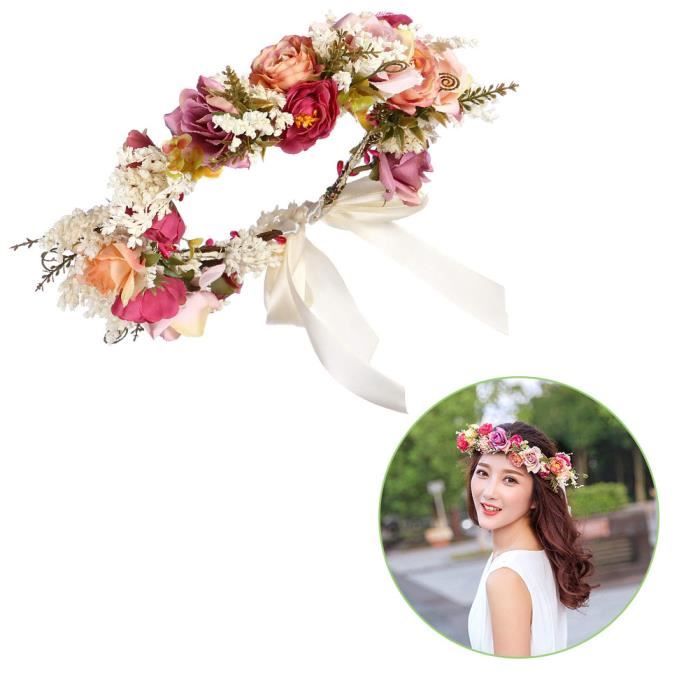 Accessoires Cheveux Fille Couronne De Fleurs Artificielles Guirlande De Fleurs Bandeaux Guirlande Couronne Halloween Femme