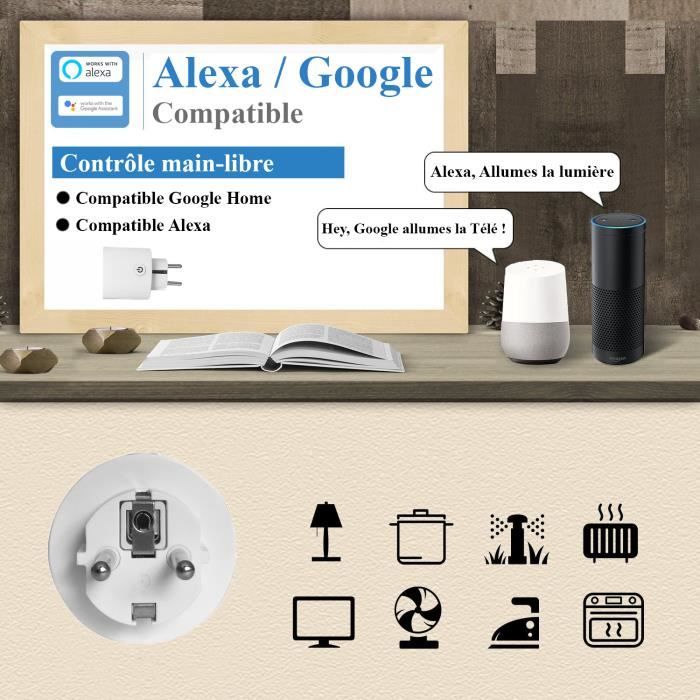 Wewoo - Prise Electrique Connectée d'alimentation intelligente WiFi Télécommande  sans fil Interrupteur avec port USB, compatible Alexa et Google Home, en  charge iOS Android, européenne - Box domotique et passerelle - Rue