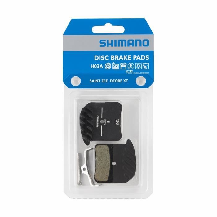 Plaquettes de frein vélo Shimano H03A-RF en résine avec ailette et