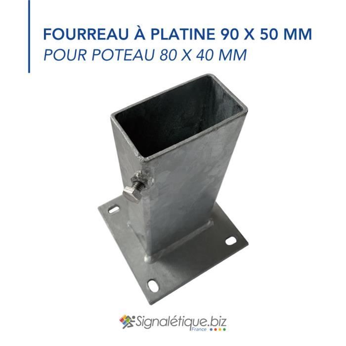 Poteau en acier galvanisé 80 x 80 mm