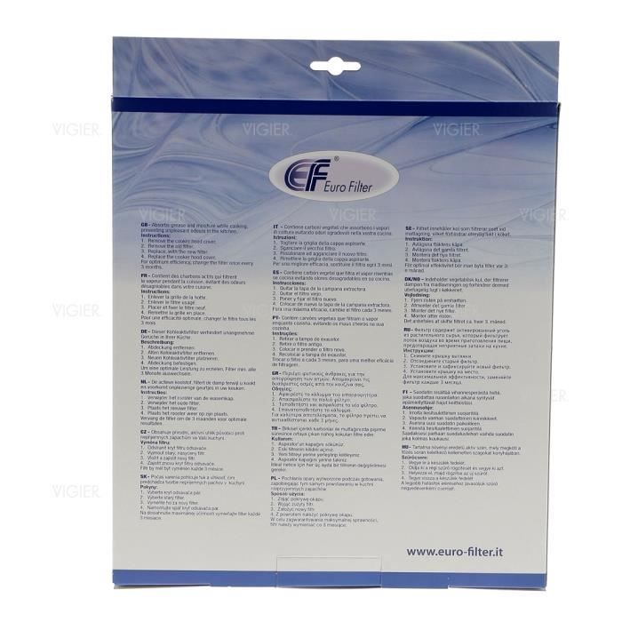 Filtre charbon AIRFORCE FC120 AFFCAF16CS AIRFORCE, ARTHUR MARTIN  ELECTROLUX, WHIRLPOOL, AIRLUX 480122100934