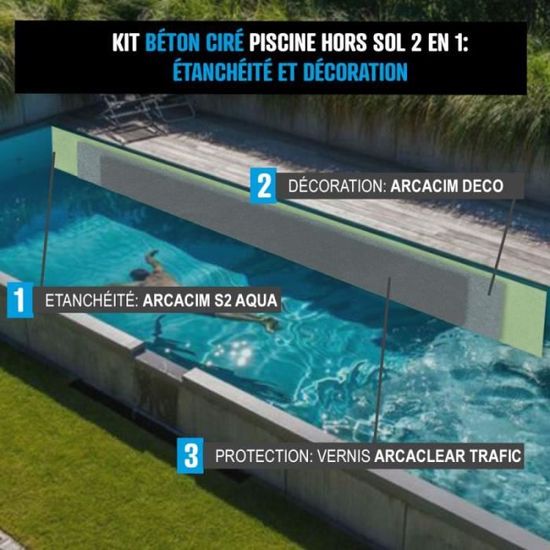 kit beton cire piscine hors sol haute resistance melon orange kit de 16m cdiscount au quotidien