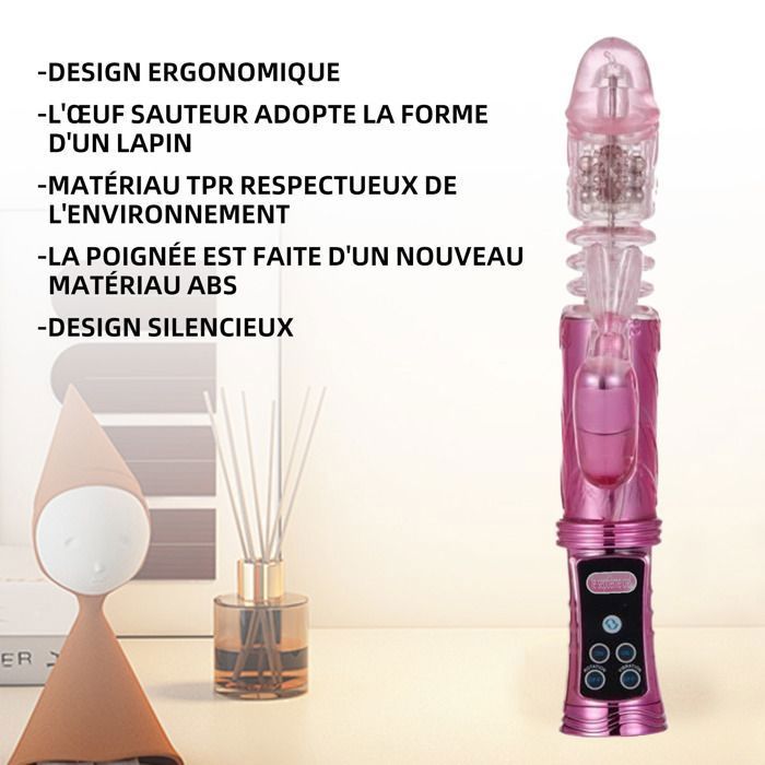 Vibromasseur Jack Rabbit LE SEPTIME CIEL 6 vitesses Sextoy Vibrant et  chauffant Rotatif Point G Spot Gode Stimulateur se GODEMICHET