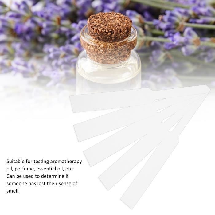 SHO Bandelettes de test d'aromathérapie 100 feuilles de bandelettes de test  de parfum jetables blanc blanc portable bandes 116115