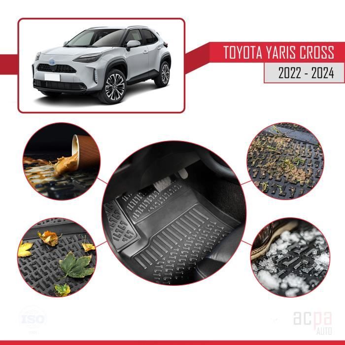 Tapis Caoutchouc Toyota Yaris IV 2020-2024 - Anti-poussière, Antidérapant, Pour Porte-Gobelets Et Console