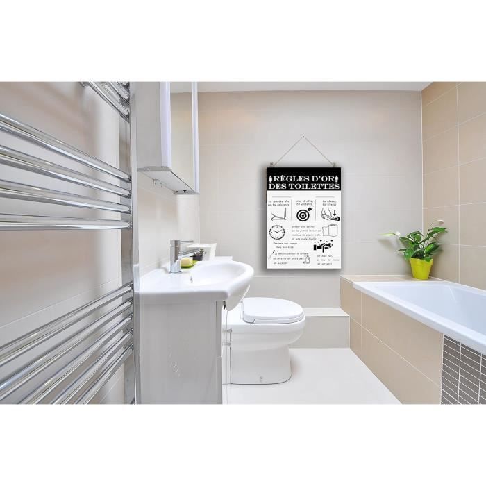 Plaque Métal Règles Des Toilettes - NOUVEAUTES